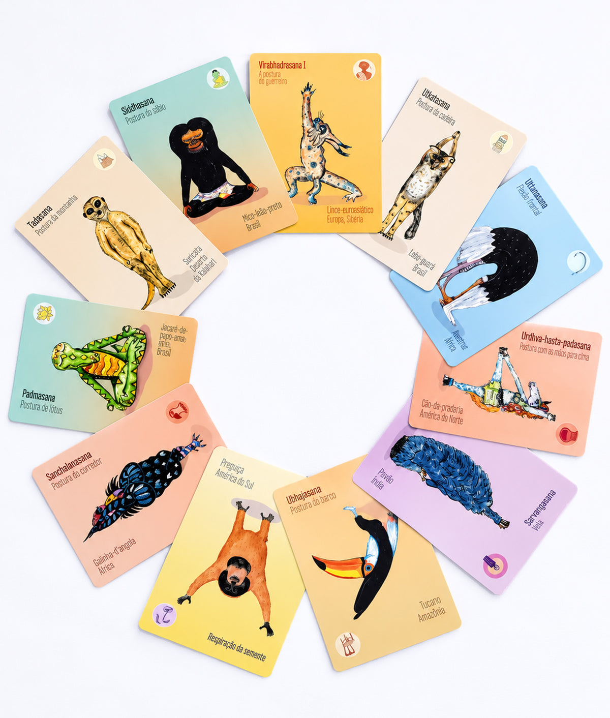 Baralho Yoga dos Bichos Sol e Lua - 88 cartas